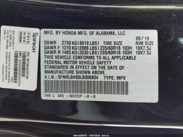 Honda Odyssey Touring Image 15